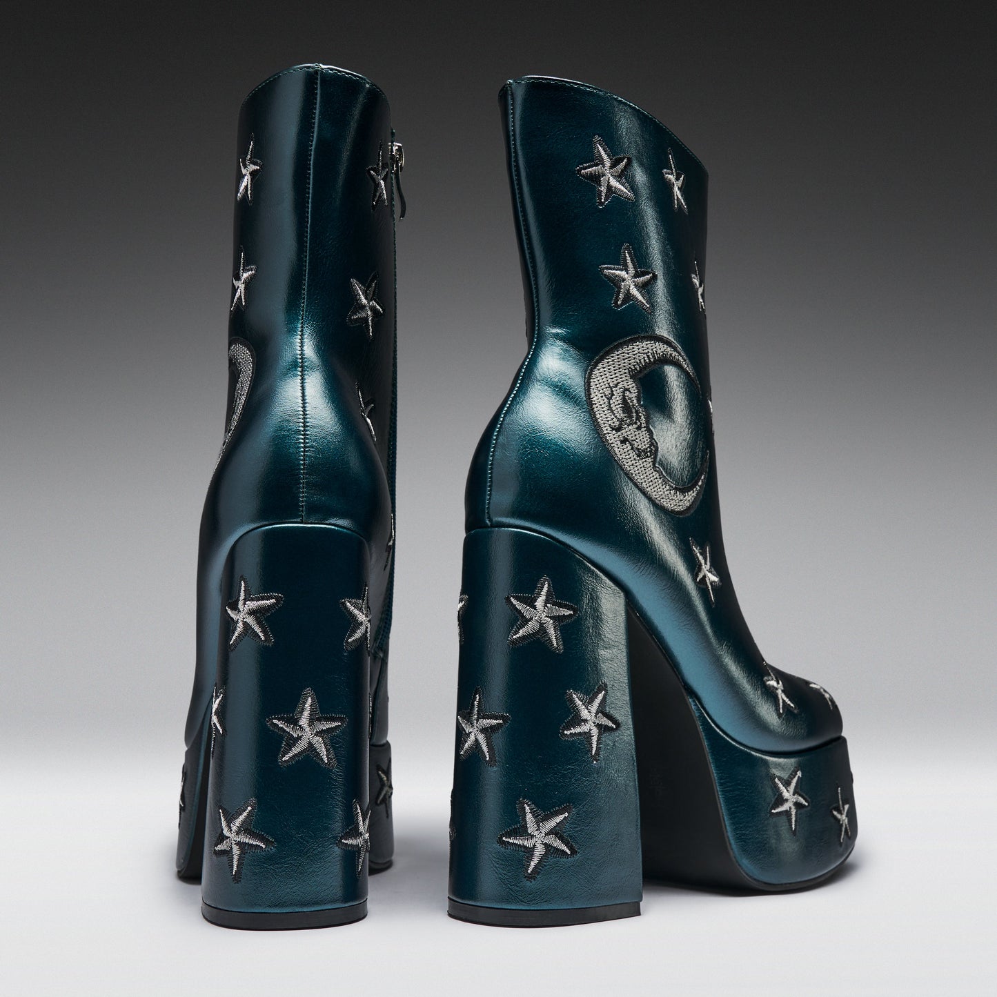 KOI Footwear - Dreams of Mooncraft Teal Heeled Boots