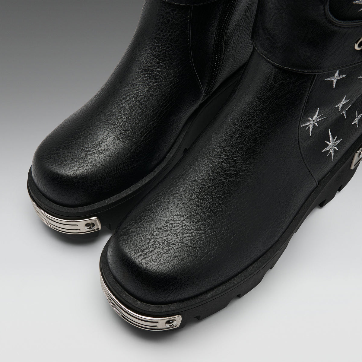 KOI Footwear - Eclipsed Rituals Biker Boots -Black