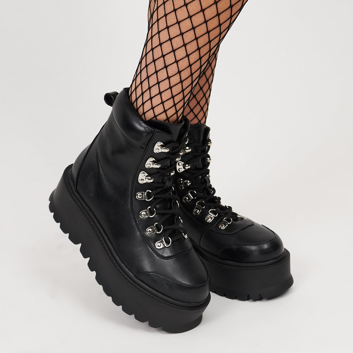 KOI Footwear - HYDRA All Black Matrix Platform Boots