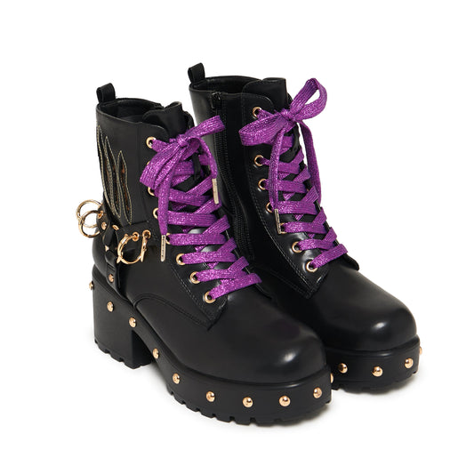KOI Footwear - MONSTER HIGH Lucia Werewolf Military Studded Boots - Black