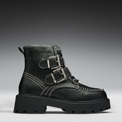 KOI Footwear - Momus Black Buckle Boots