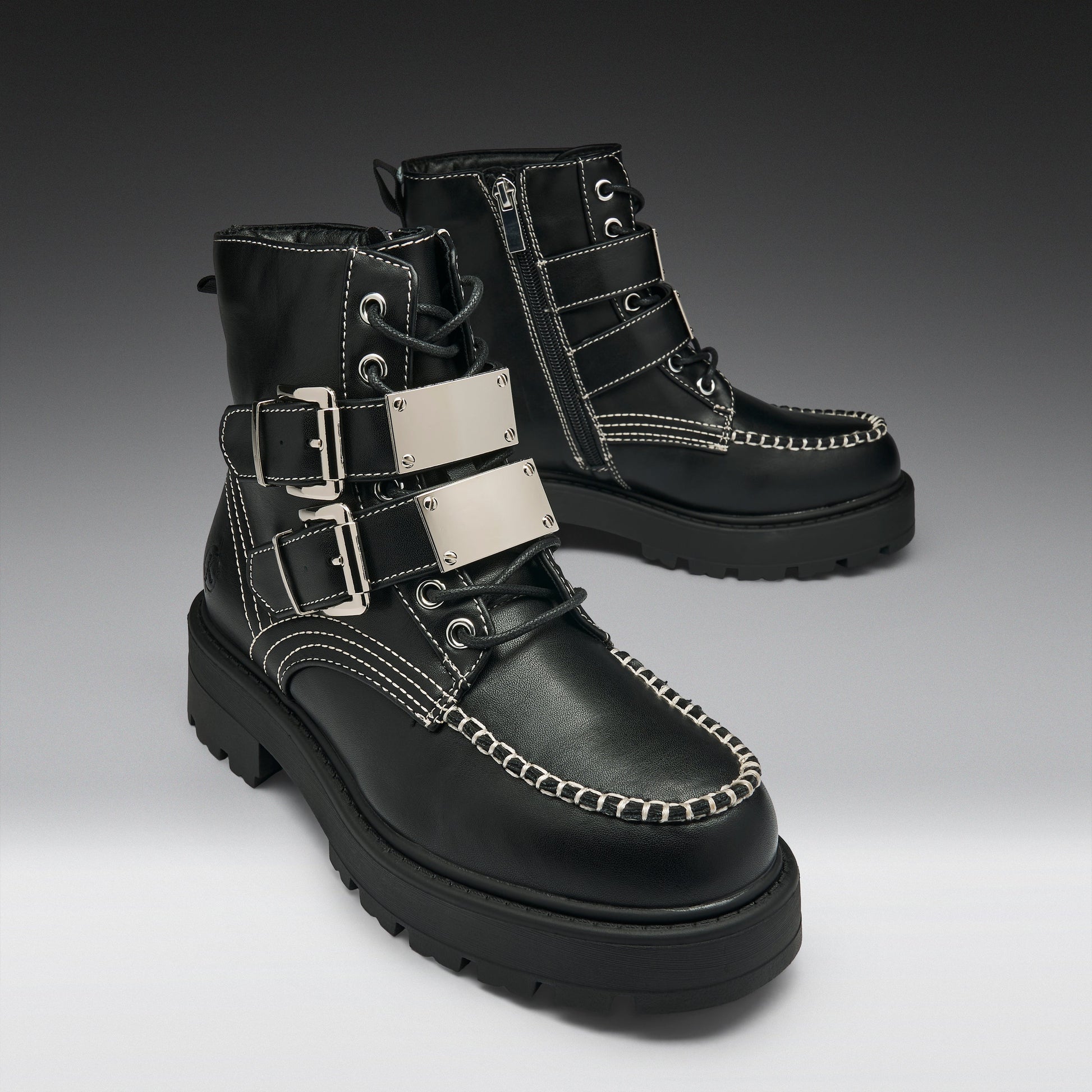 KOI Footwear - Momus Black Buckle Boots