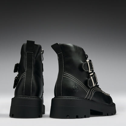 KOI Footwear - Momus Black Buckle Boots