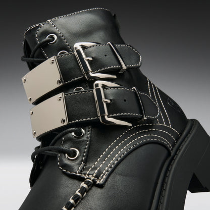 KOI Footwear - Momus Black Buckle Boots