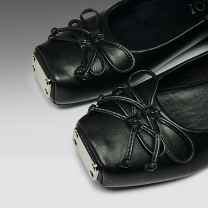 KOI Footwear - Blithe Metal Toe Ballet Flats - Black