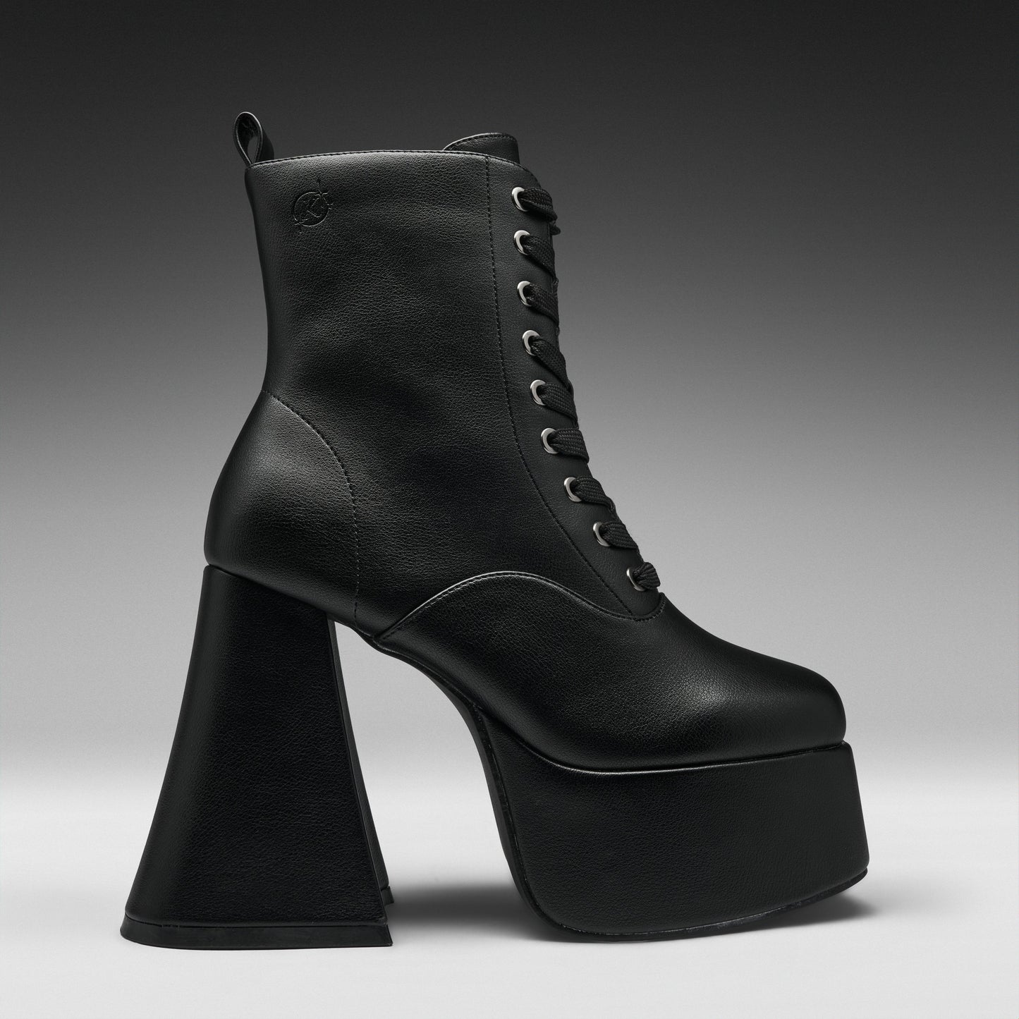 KOI Footwear - Reign Lace Up Platform Heeled Boots -Black