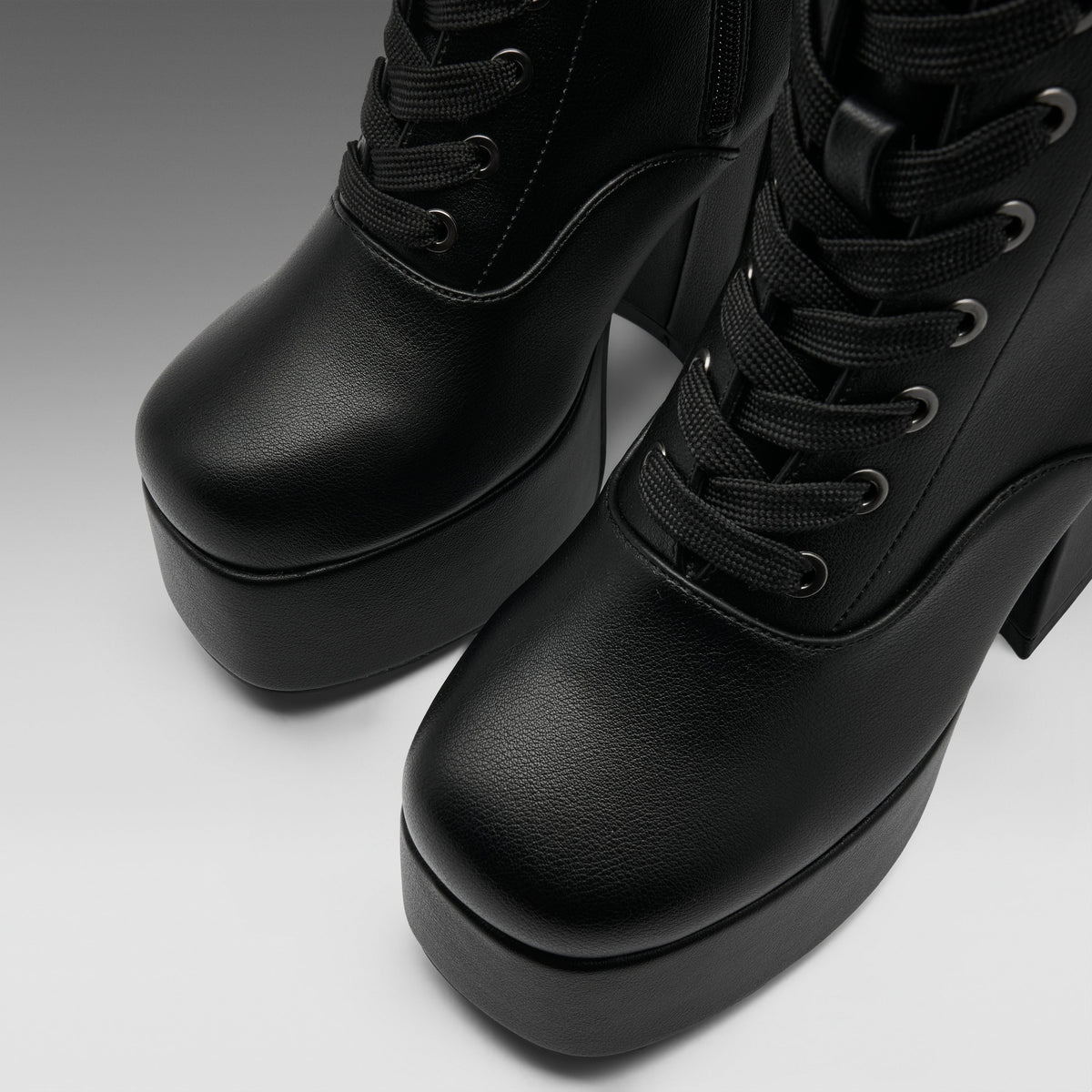 KOI Footwear - Reign Lace Up Platform Heeled Boots -Black