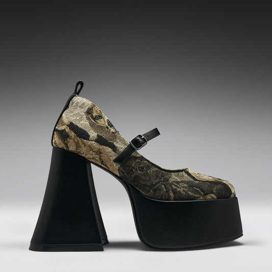 KOI Footwear - The Hound Tapestry Platform Heels