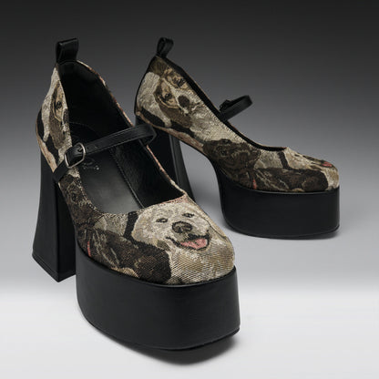 KOI Footwear - The Hound Tapestry Platform Heels