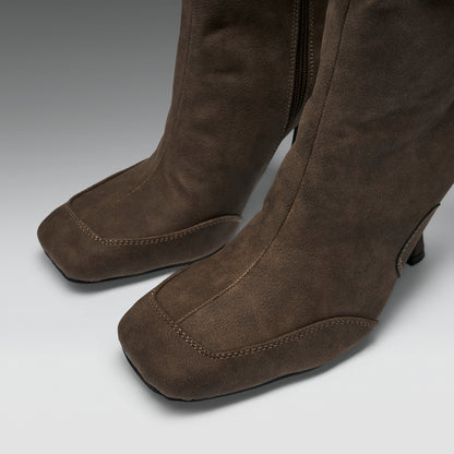 KOI Footwear - Odyssey Padded Curve Heel Boots -Brown