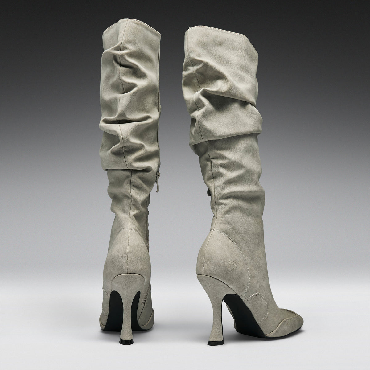 KOI Footwear - Odyssey Padded Curve Heel Boots -Light Grey
