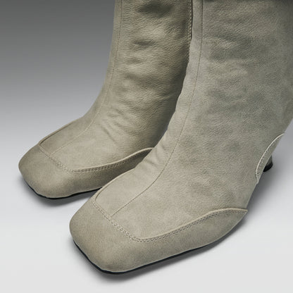 KOI Footwear - Odyssey Padded Curve Heel Boots -Light Grey