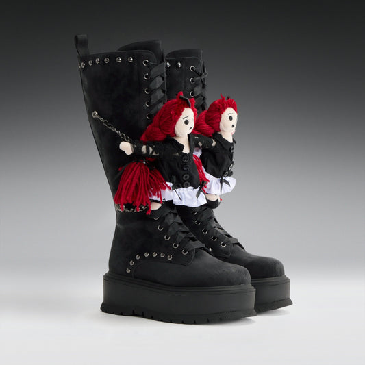 KOI Footwear - Phantom Emissary Long Boots - Distressed Black