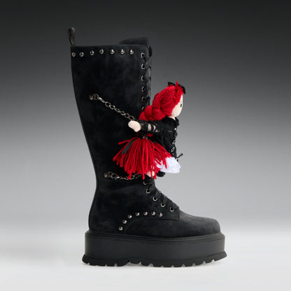 KOI Footwear - Phantom Emissary Long Boots - Distressed Black