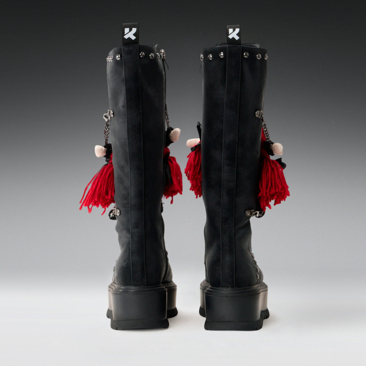 KOI Footwear - Phantom Emissary Long Boots - Distressed Black
