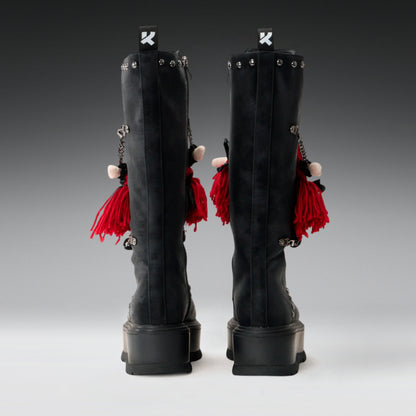 KOI Footwear - Phantom Emissary Long Boots - Distressed Black