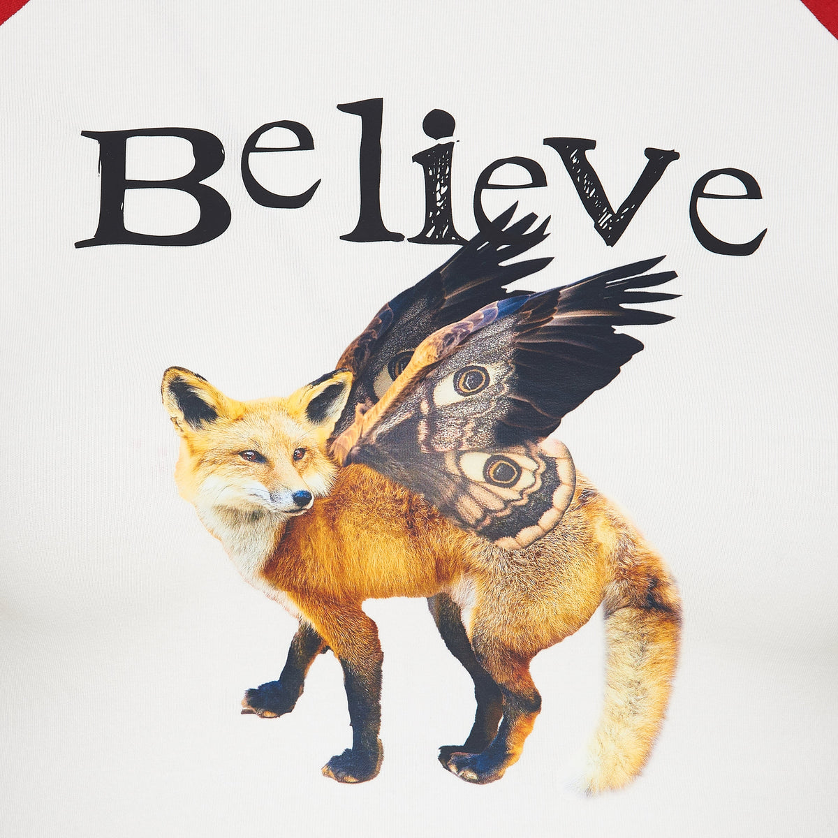 KOI Footwear - Believe Graphic Cropped T -Shirt - White