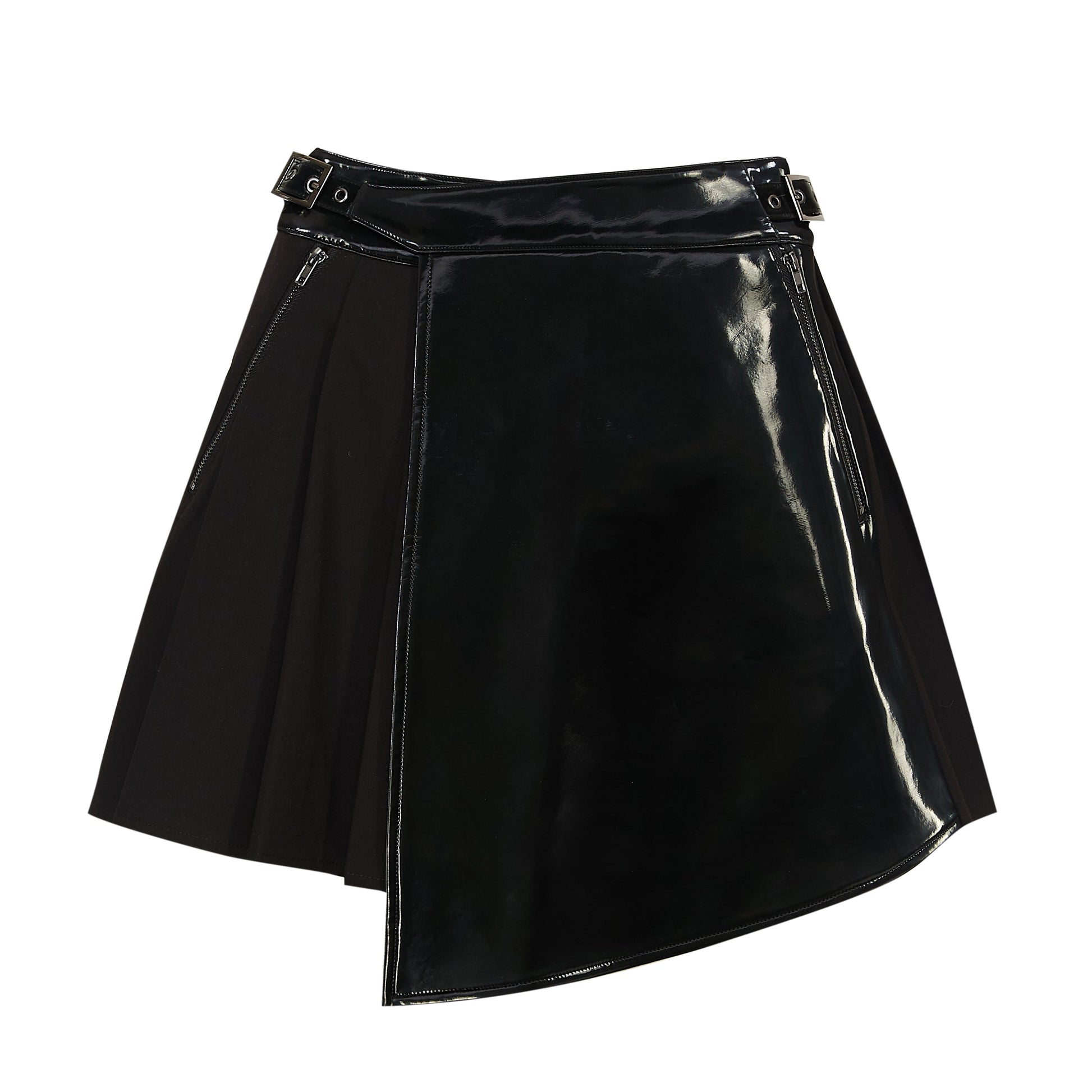KOI Footwear - Coptic Faux Leather Mini Skirt - Black