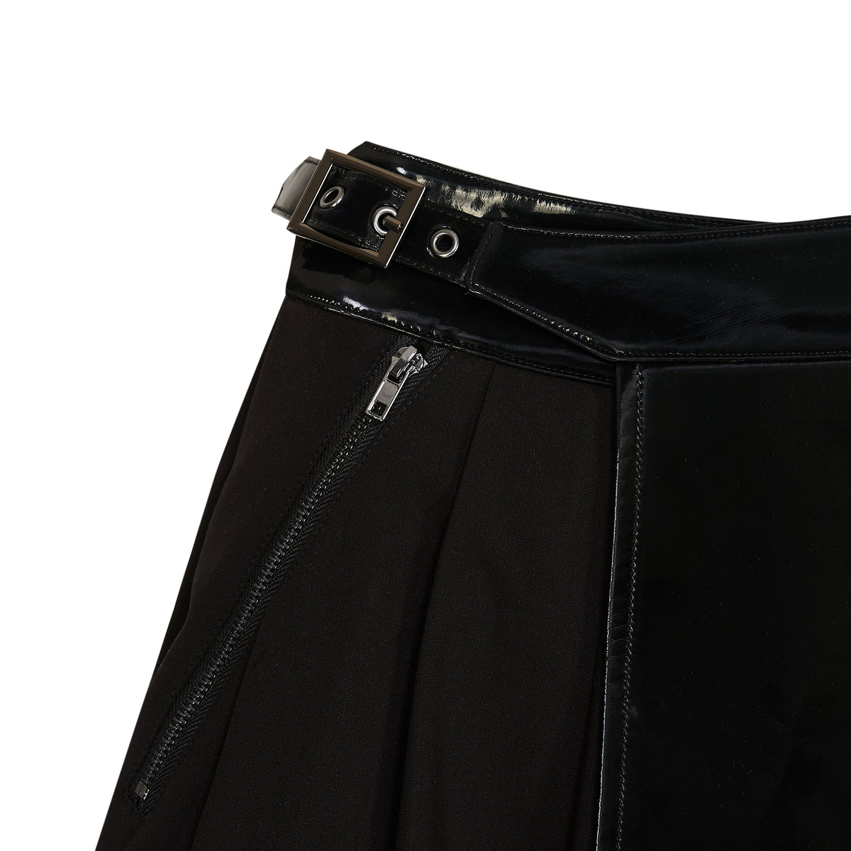 KOI Footwear - Coptic Faux Leather Mini Skirt - Black