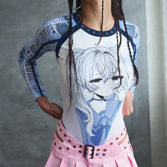 KOI Footwear - Dreamwave Anime -Print Bodysuit - Blue