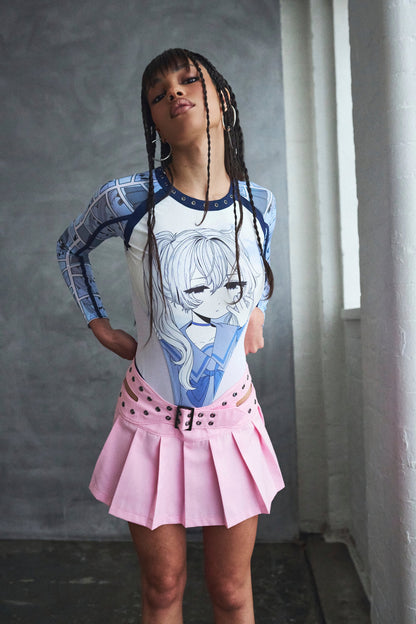 KOI Footwear - Dreamwave Anime -Print Bodysuit - Blue