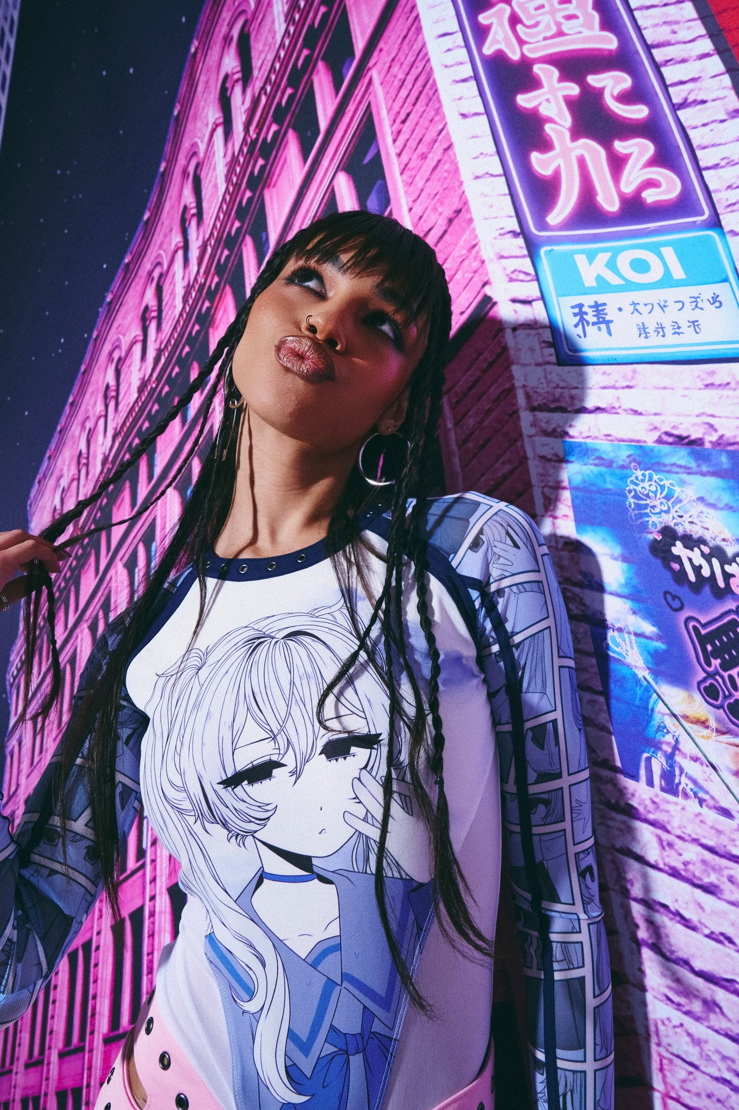 KOI Footwear - Dreamwave Anime -Print Bodysuit - Blue
