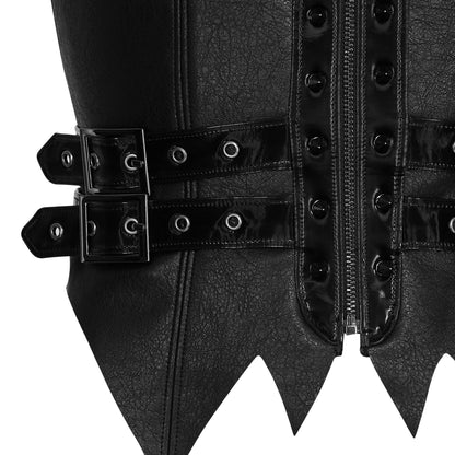KOI Footwear - Frostbitten Layered Corset Midi Dress - Textured Black