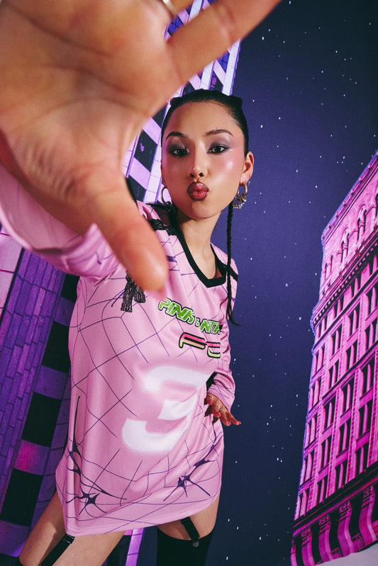 KOI Footwear - Pink Panthers Oversized Shirt Dress - Blossom