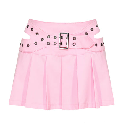 KOI Footwear - Sugar Byte Pleated Mini Skirt - Baby Pink