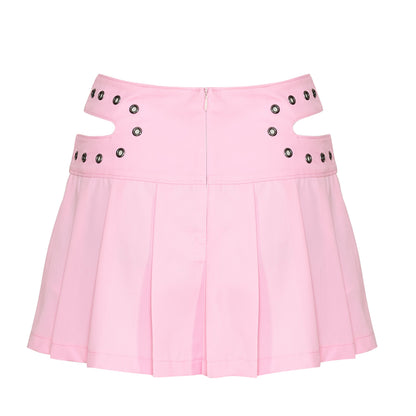 KOI Footwear - Sugar Byte Pleated Mini Skirt - Baby Pink