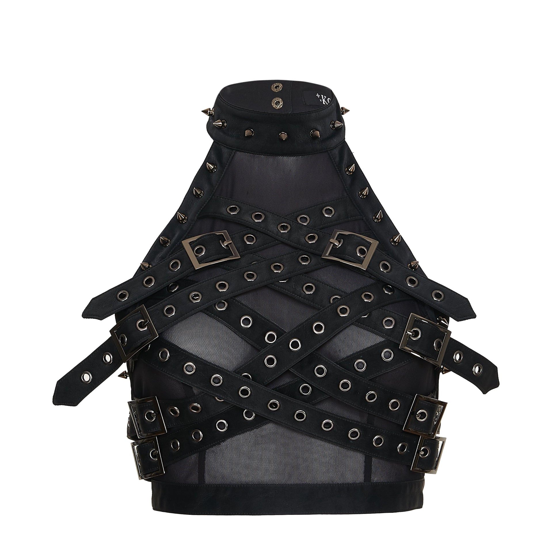 KOI Footwear - Vault Belted Mesh Crop Top - Black
