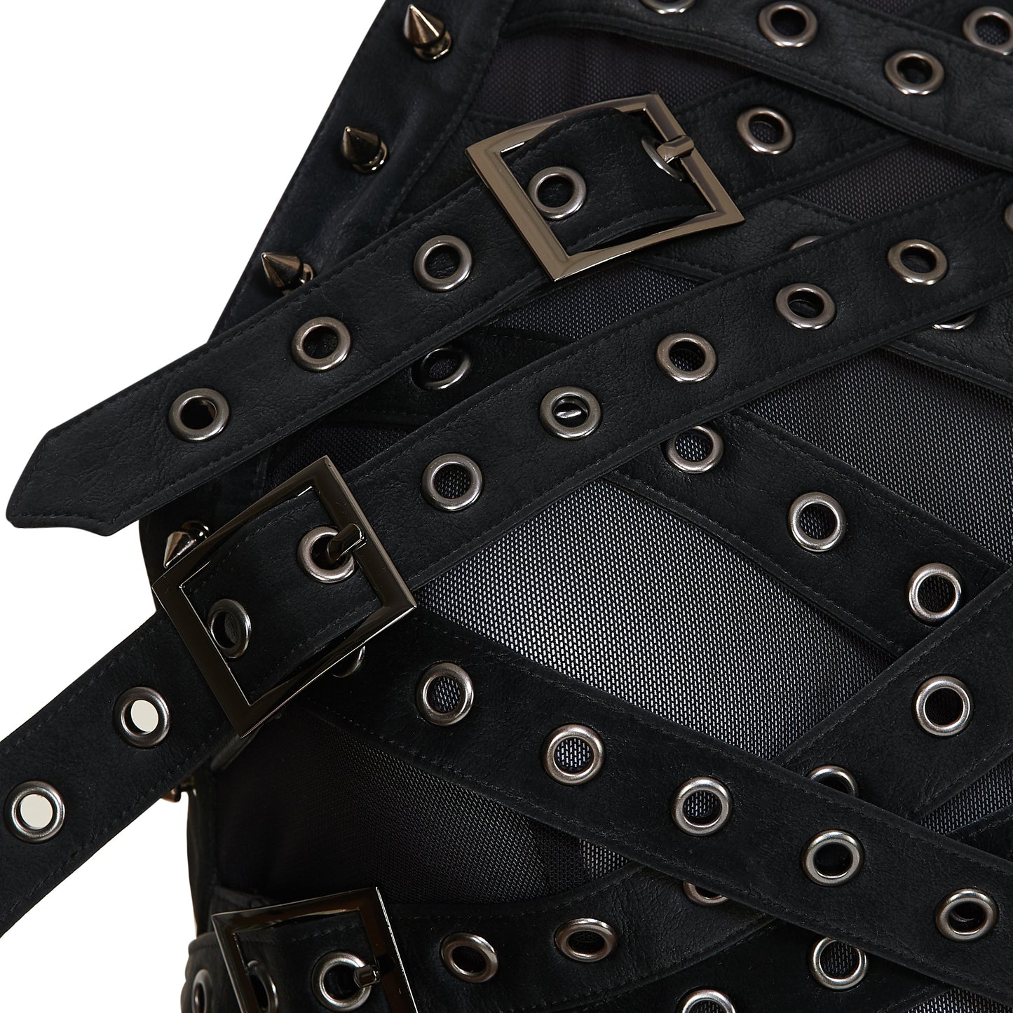 KOI Footwear - Vault Belted Mesh Crop Top - Black