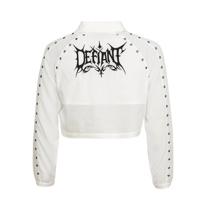 KOI Footwear - Wisp Cropped Long -Sleeve Shirt - White