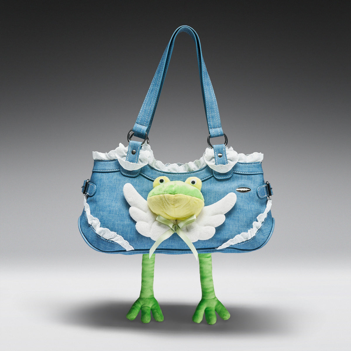 KOI Footwear - Frog Frolics Denim Shoulder Bag