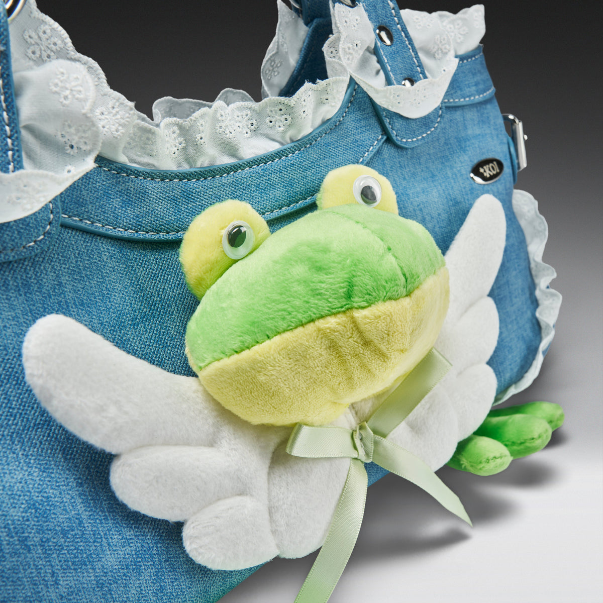 KOI Footwear - Frog Frolics Denim Shoulder Bag