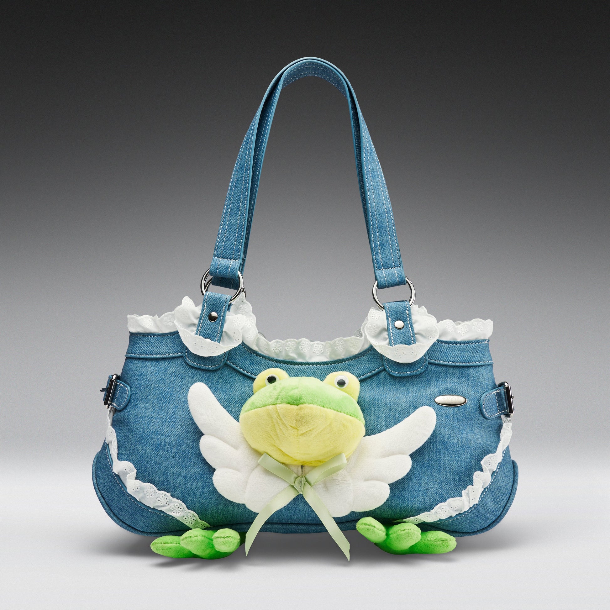 KOI Footwear - Frog Frolics Denim Shoulder Bag