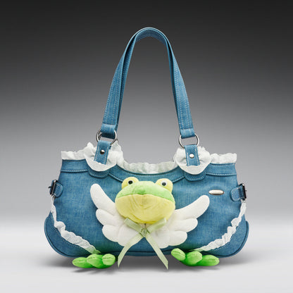 KOI Footwear - Frog Frolics Denim Shoulder Bag
