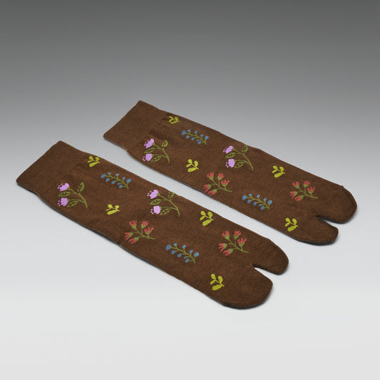 KOI Footwear - Sultan Floral Brown Tabi Socks