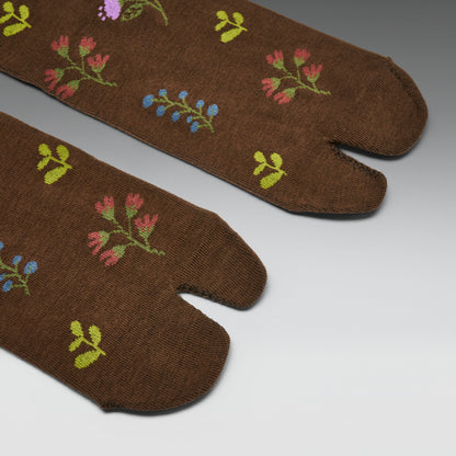KOI Footwear - Sultan Floral Brown Tabi Socks