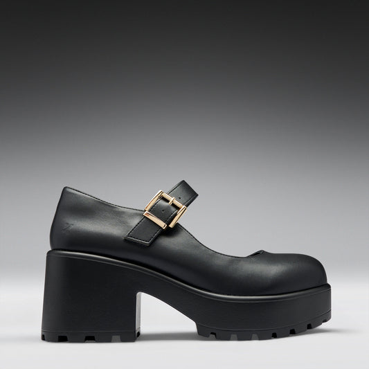 KOI Footwear - Black Chunky Platform Mary Jane Shoes