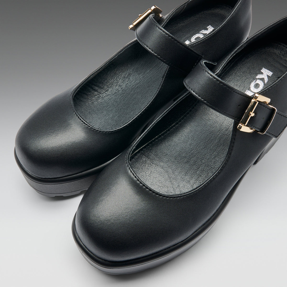 KOI Footwear - Black Chunky Platform Mary Jane Shoes