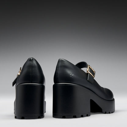 KOI Footwear - Black Chunky Platform Mary Jane Shoes