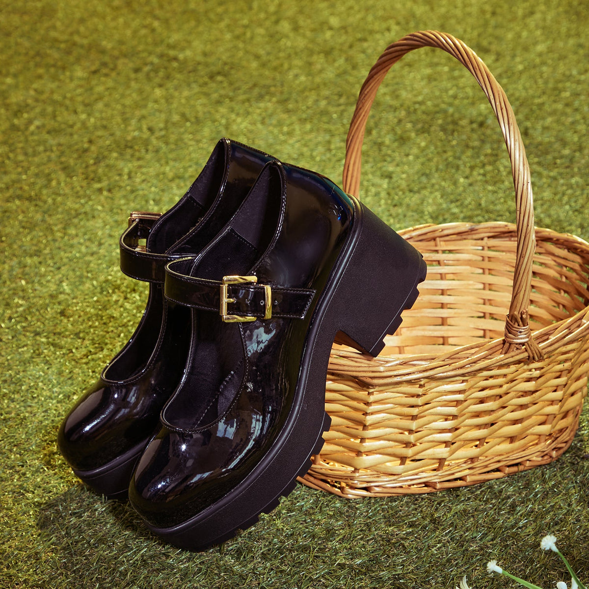 KOI Footwear - Black Chunky Platform Mary Jane Shoes