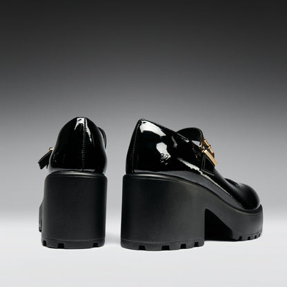 KOI Footwear - Black Chunky Platform Mary Jane Shoes