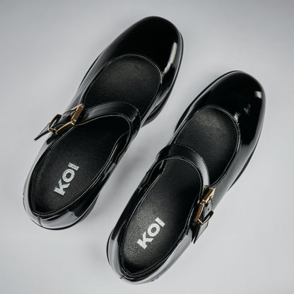 KOI Footwear - Black Chunky Platform Mary Jane Shoes