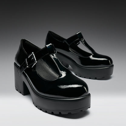KOI Footwear - Black Patent Mary Jane Shoes | SAI Black