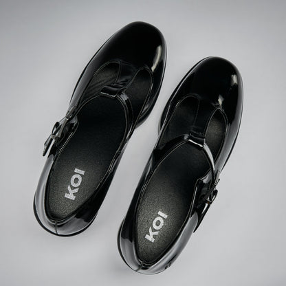 KOI Footwear - Black Patent Mary Jane Shoes | SAI Black