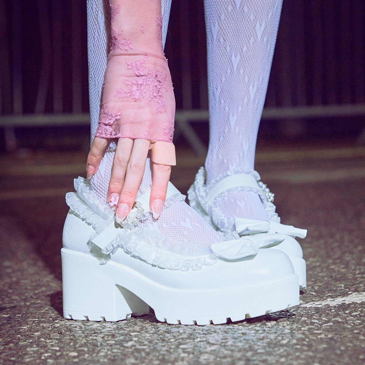 KOI Footwear - Tira Ruffle Mary Janes ‘ Porcelain Delights Edition’