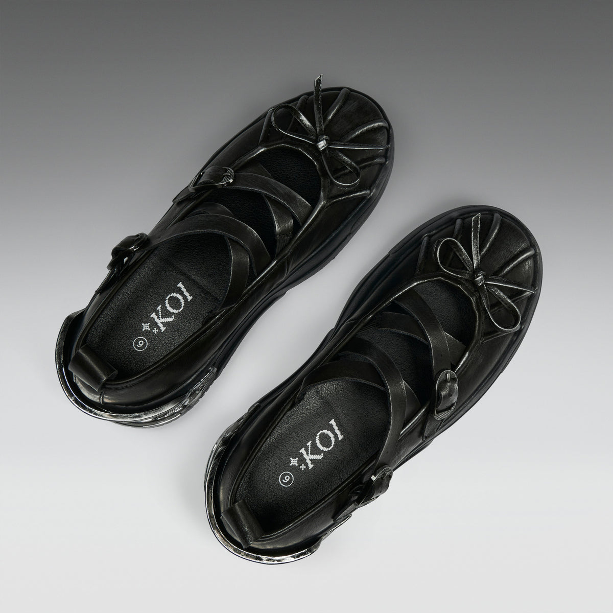 KOI Footwear - Metamorphosis Distressed Mary Janes - Charcoal