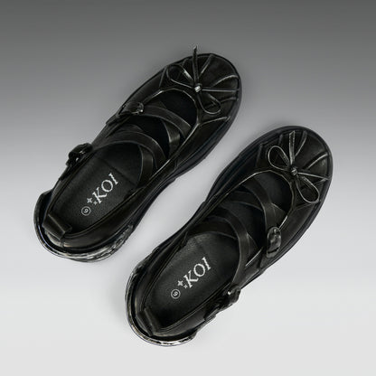 KOI Footwear - Metamorphosis Distressed Mary Janes - Charcoal